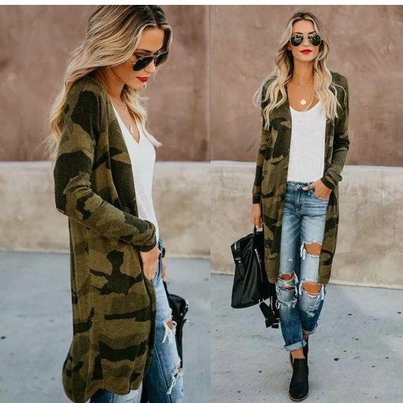 Justine’s Chic Boutique Sweaters - RESTOCKING- LIKE TO BE NOTIFIED Camouflage Duster